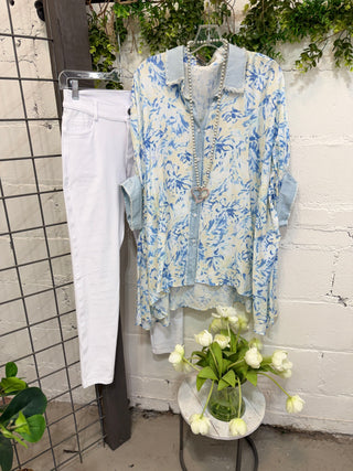 Leeanna Top Lt Blue Shirts & Tops Blublu