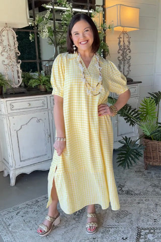 Cotton State Midi Dress Lemon by Umgee Dresses Umgee