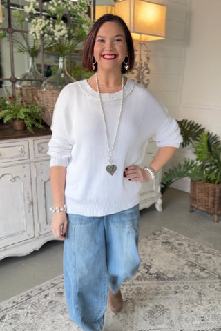 Emerson Sweater White Sweater Miracle