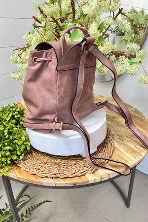Jewel Distressed Bucket Backpack