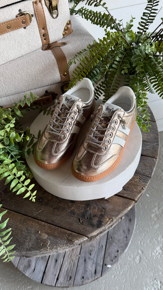 Heads Up Sneakers Gold Metallic by Corky’s