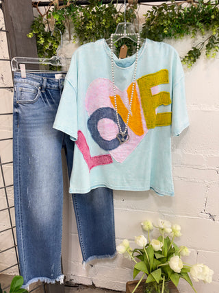 Love On Repeat Sky Blue Shirts & Tops Sage+Fig