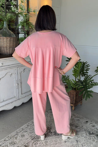 Settle Down Pant Set Coral Top & Pant Set Davi & Dani
