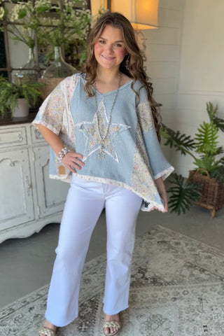Precious Star Top Steel Blue by POL Clothing