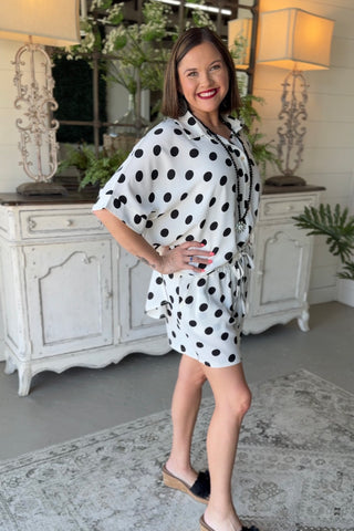 Polly Short Set White Black Short Set Oddi