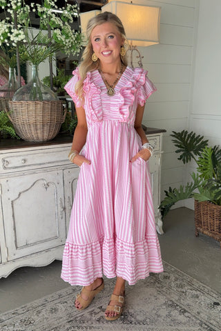 Breezy Long Dress Pink by Umgee Dresses Umgee