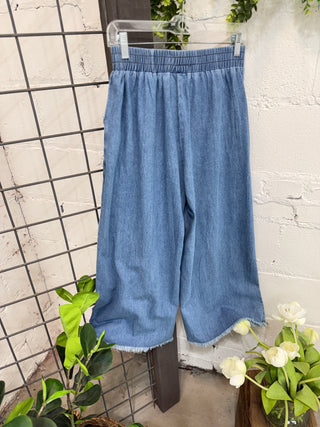 Tammy Gauchos Light Denim by Umgee Pants Umgee