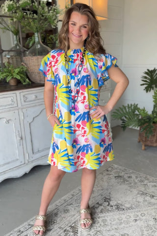 Spring Blossom Dress Blue Mix by Umgee Dresses Umgee