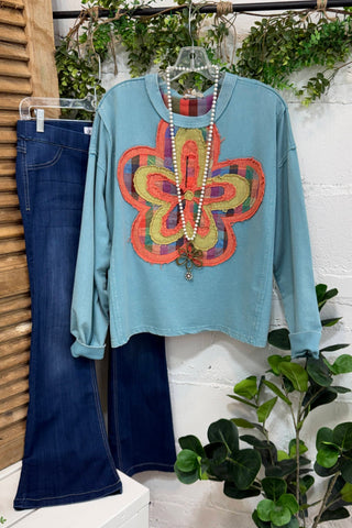 True Daisy Top Dusty Blue by Easel Shirts & Tops Easel