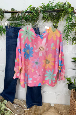 Daisy Dreamin Pink/Multi sweater OHLALA