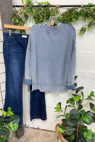 Chelsea Dusty Blue sweater Zenana