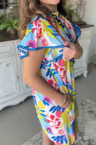 Spring Blossom Dress Blue Mix by Umgee Dresses Umgee
