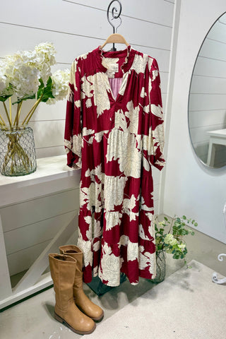 Tiana Long Dress Burgundy by Umgee