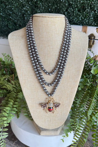 Buzzed Necklace Grey/Gold limited stock Necklaces Greater Goods