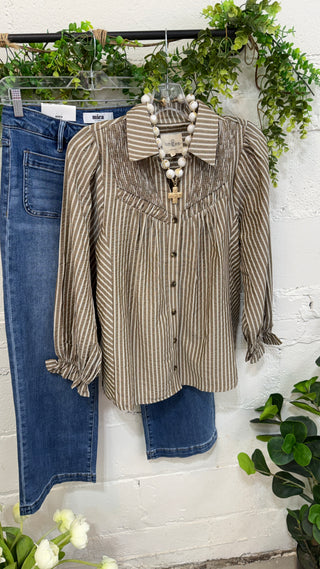 Dillon Top Mocha by Umgee Shirts & Tops Umgee