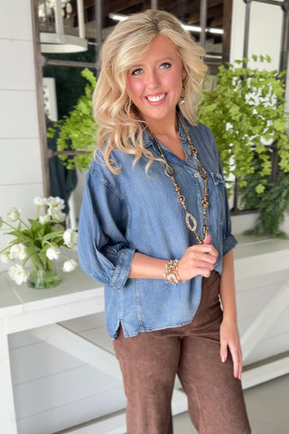 Tailored For Me Light Denim Shirts & Tops Mittoshop