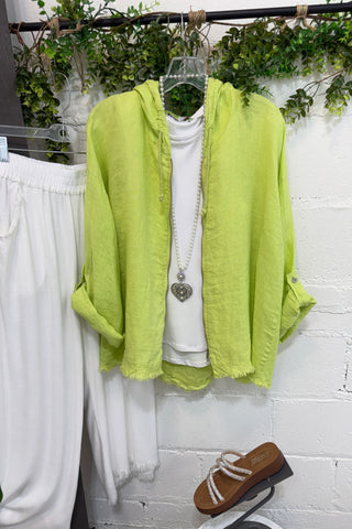 Matilda Linen Jacket Lime Shirts & Tops YOLLY