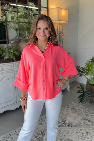 Carmen Top Neon Pink by Jodifl