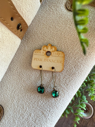 Cassidy Earrings Bronze/Emerald by Pink Panache Pink panache