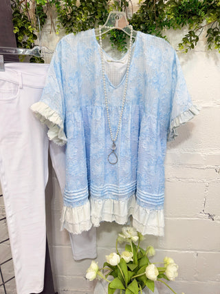 Holly Top Lt Blue Shirts & Tops Blublu