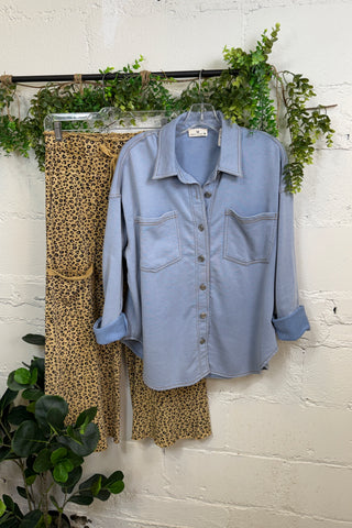 Hometown Top Lt Blue Shirts & Tops Urban Daizy