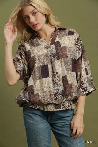 Bombay Top Taupe by Umgee Shirts & Tops Umgee
