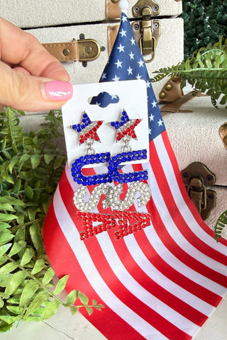 USA Sparkle Earrings Earrings Wona Trading