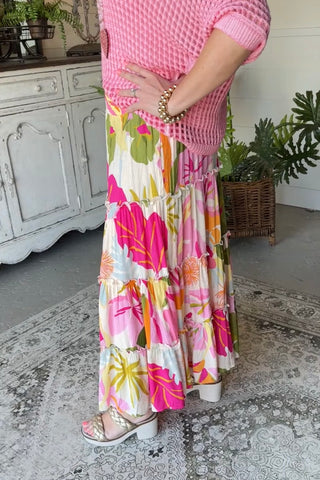 Heidi Skirt Vanilla/Fuchsia by Easel Skirt Easel