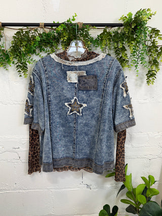 Annabeth Top Denim by POL Shirts & Tops Pol Clothing