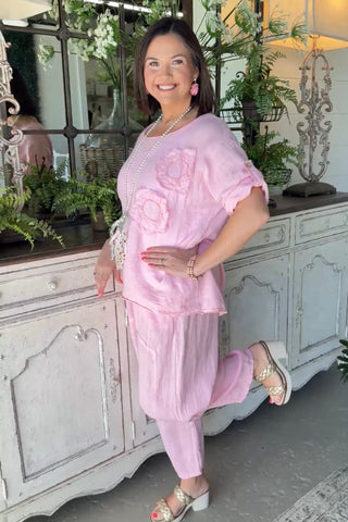 Hey Girl Linen Pants Pink Pants Miss Coco
