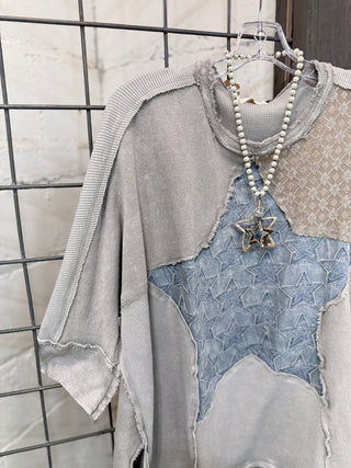 Lucky Stars Top Lt Ash by Easel Shirts & Tops Easel