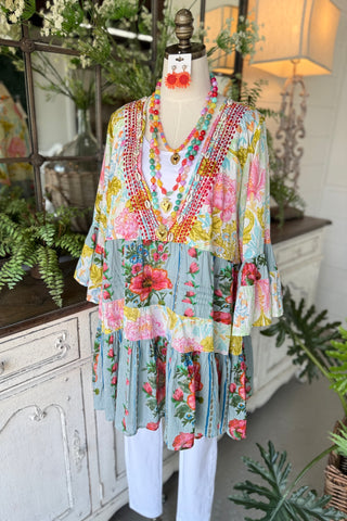 Evie Dress Cream/Jade S / Cream/Jade Multi Evie Dress Cream/Jade S / Cream/Jade Multi