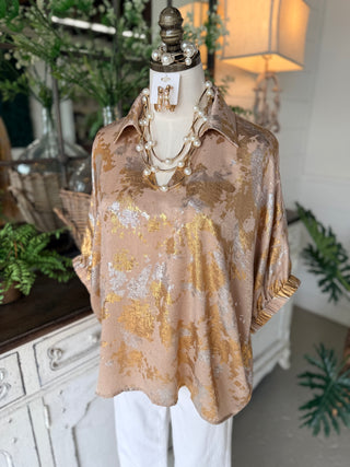 Shimmy Shine Taupe Mix by Jodifl Shirts & Tops Jodifl