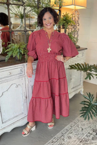 Taylor Long Dress Crimson by Umgee Dresses Umgee