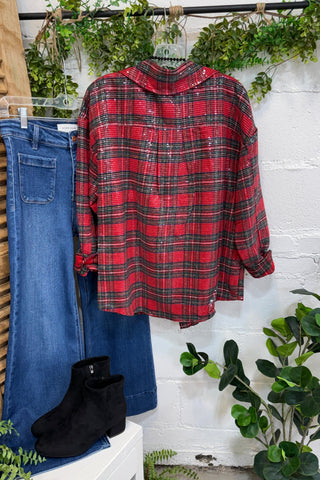 Shining Holiday Jacket Red by Bibi Shacket Bibi