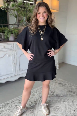 Reagan Skort Set Black by Umgee