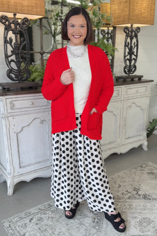 Judy Cardigan Cherry Red