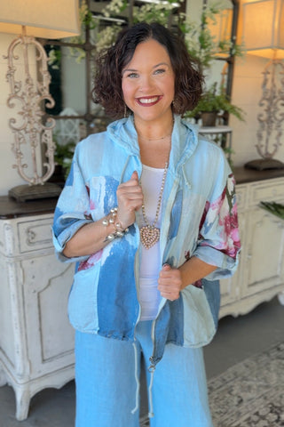 Tessie Linen Jacket Lt Blue Jacket Prospero