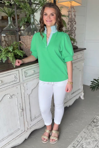 Natasha Top Apple Green by Umgee Shirts & Tops Umgee