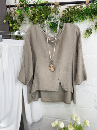 Aneesa Top Taupe Shirts & Tops Sole Luna