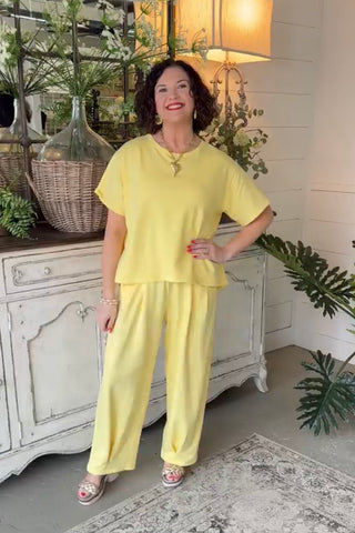 Settle Down Pant Set Yellow RESTOCK Soon Top & Pant Set Davi & Dani