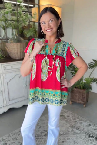 Alita Top Teaberry by Umgee Shirts & Tops Umgee