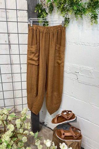 Santa Rosa Linen Pants Chocolate