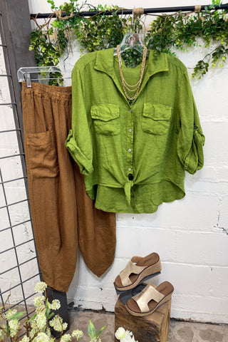 Santa Rosa Linen Pants Chocolate