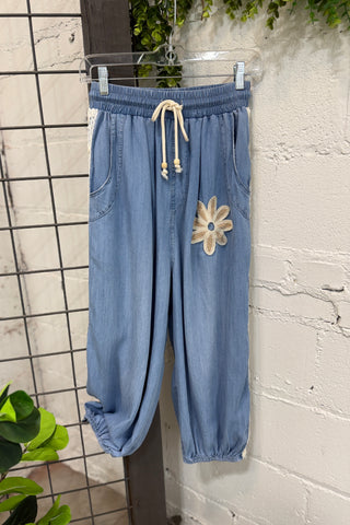 Nessa Jogger Lt Denim Pants Blublu