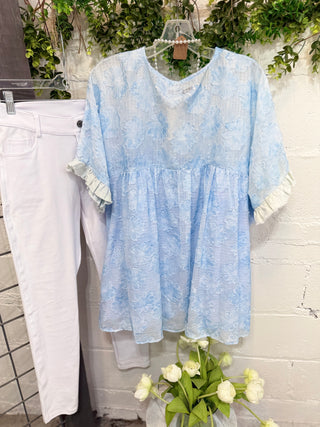 Holly Top Lt Blue Shirts & Tops Blublu