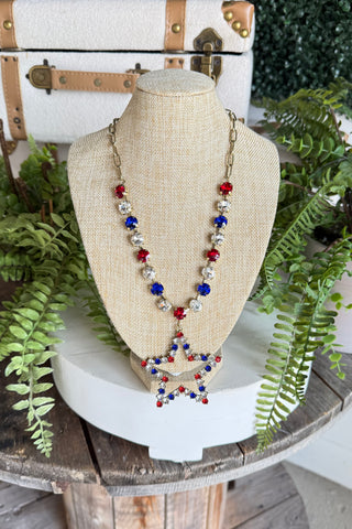 Patriotic Star Necklace Gold