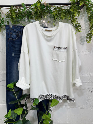 Peek of Leopard White Shirts & Tops MuMu/JY