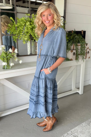 Della Denim Dress by Easel Dresses Easel