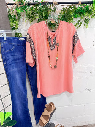 Ensnared Top Salmon Shirts & Tops Heimish USA